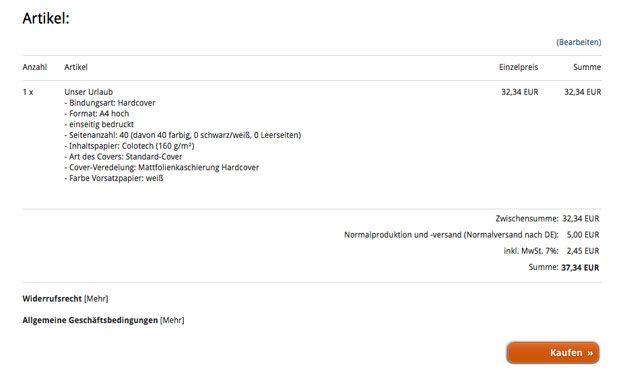 Bestellübersicht Bestellübersicht